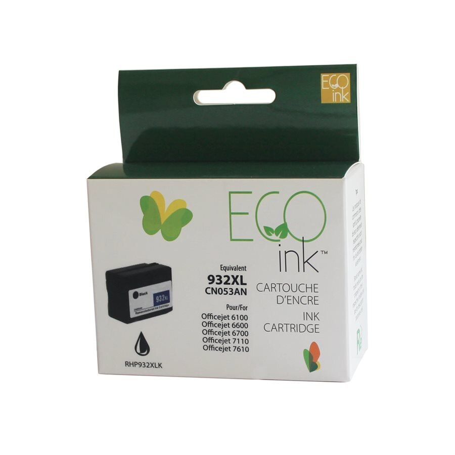 NON-OEM HP 932XL black reman. EcoInk