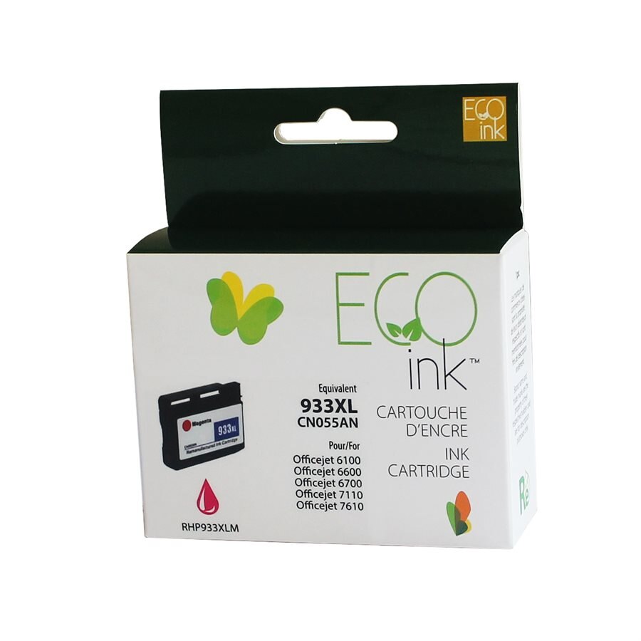 NON-OEM HP 933XL magenta reman. EcoInk